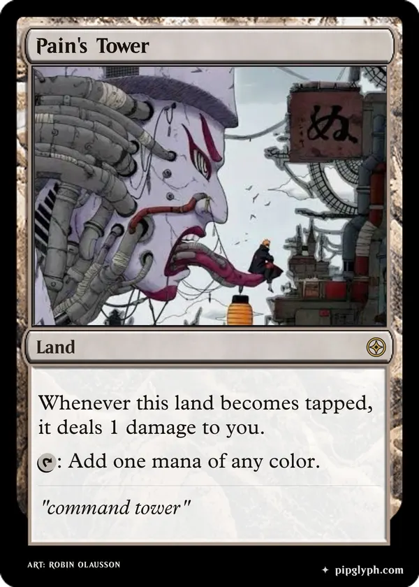 Pain's Tower — custom MTG-style land, rare rarity