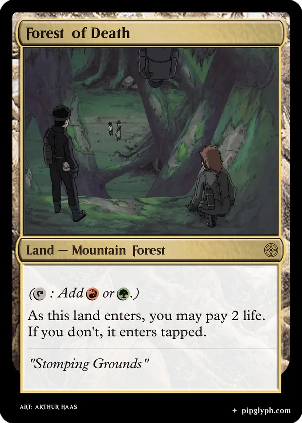 Forest of Death — custom MTG-style land, rare rarity