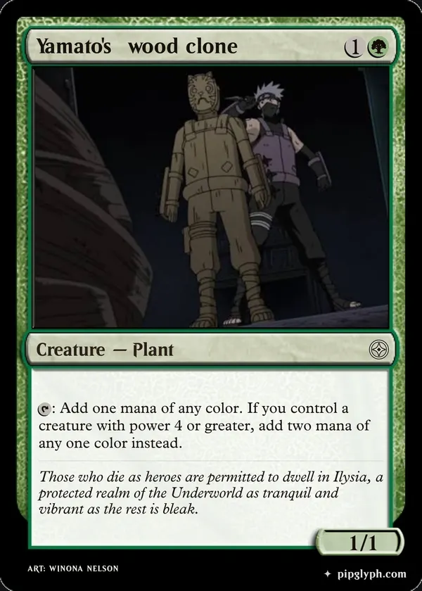 Yamato's wood clone — custom MTG-style creature, common rarity