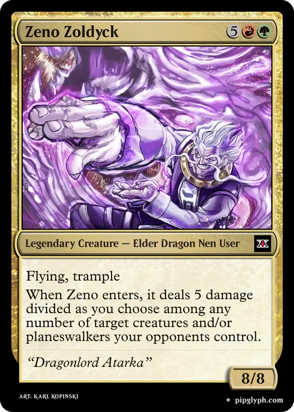 Zeno Zoldyck — custom MTG-style creature, mythic rarity
