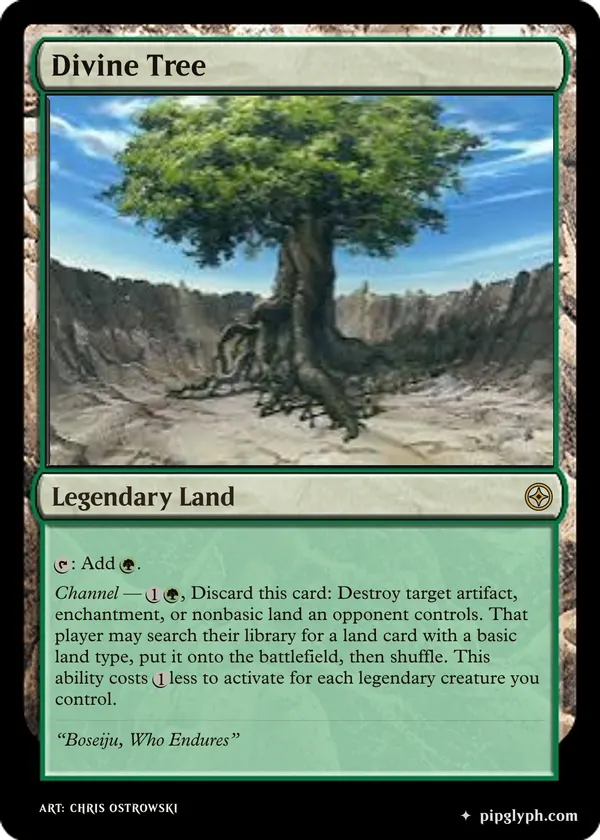 Divine Tree — custom MTG-style land, rare rarity