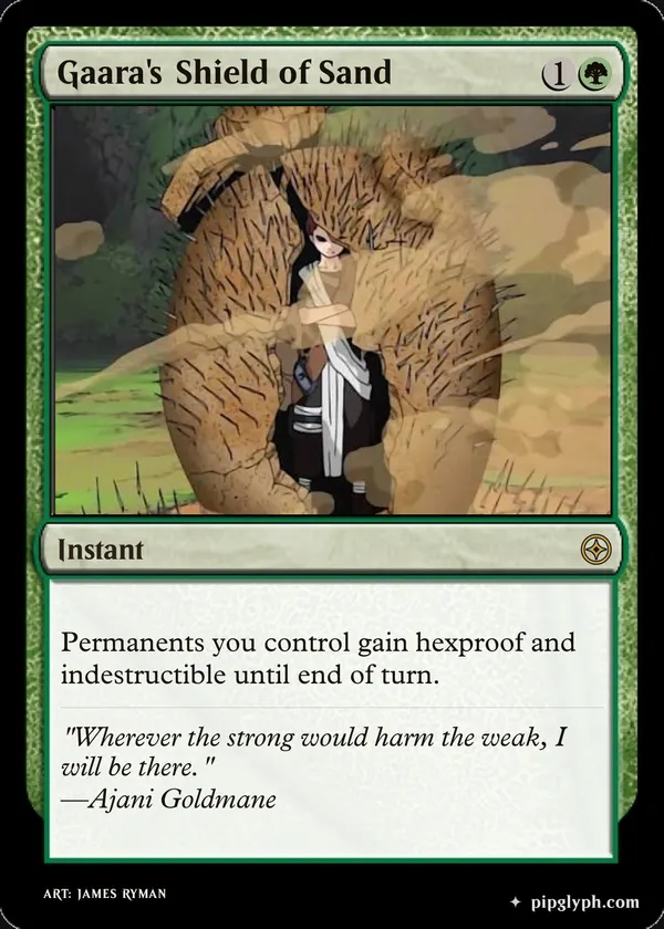 Gaara's Shield of Sand — custom MTG-style instant, rare rarity