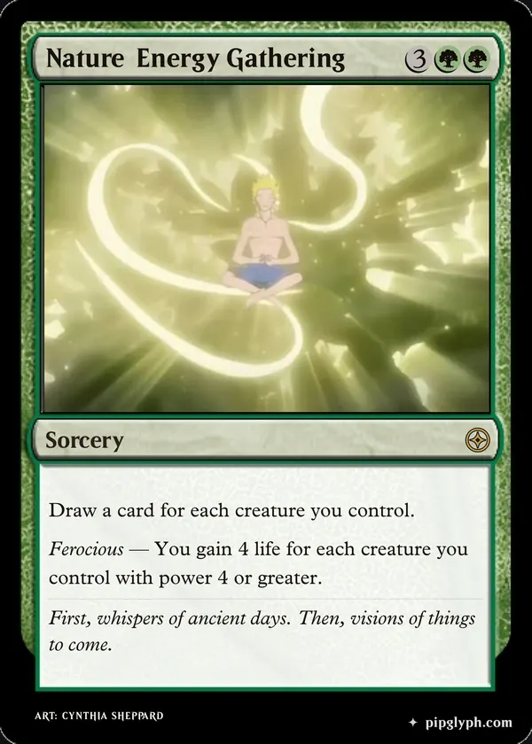 Nature Energy Gathering — custom MTG-style sorcery, rare rarity