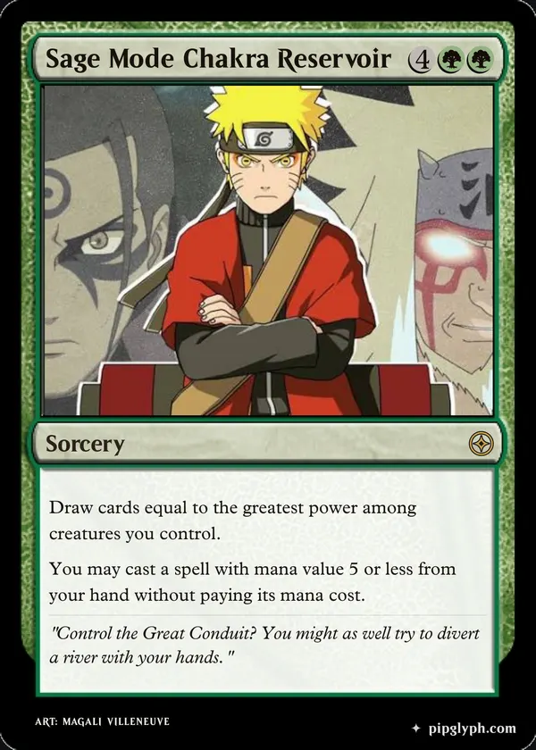Sage Mode Chakra Reservoir — custom MTG-style sorcery, rare rarity