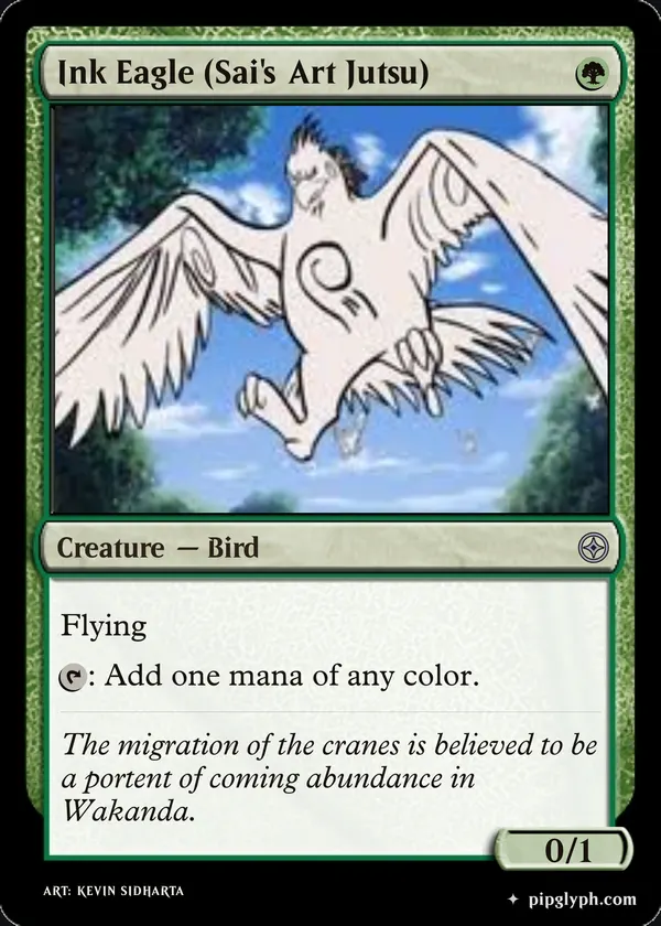 Ink Eagle (Sai's Art Jutsu) — custom MTG-style creature, uncommon rarity