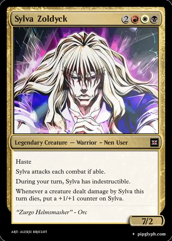 Sylva Zoldyck — custom MTG-style creature, mythic rarity