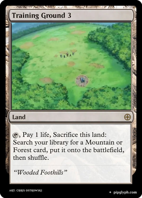 Training Ground 3 — custom MTG-style land, rare rarity