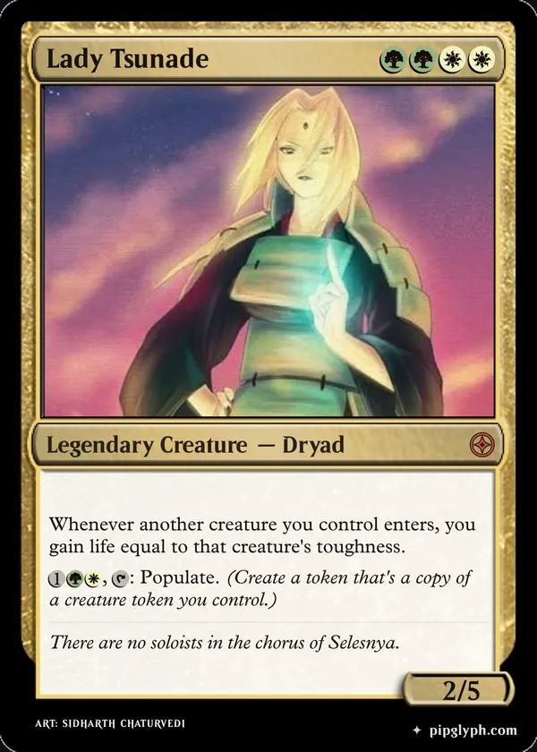 Lady Tsunade — custom MTG-style creature, mythic rarity