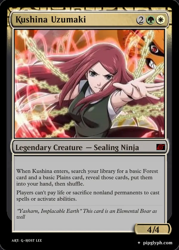 Kushina Uzumaki — custom MTG-style creature, rare rarity