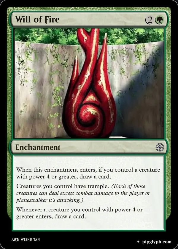 Will of Fire — custom MTG-style enchantment, uncommon rarity