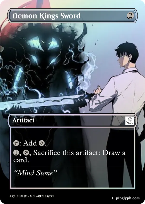 Demon Kings Sword — custom MTG-style artifact, uncommon rarity