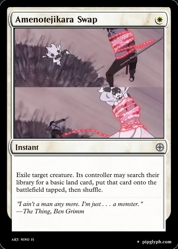 Amenotejikara Swap — custom MTG-style instant, uncommon rarity
