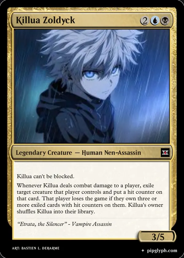 Killua Zoldyck — custom MTG-style creature, rare rarity