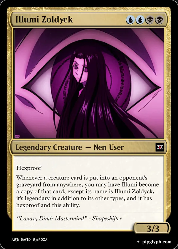 Illumi Zoldyck — custom MTG-style creature, mythic rarity