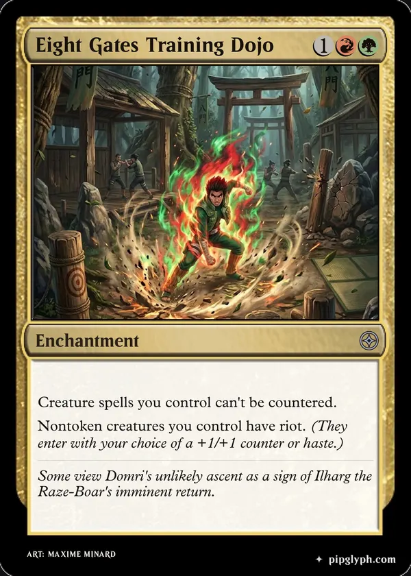 Eight Gates Training Dojo — custom MTG-style enchantment, uncommon rarity