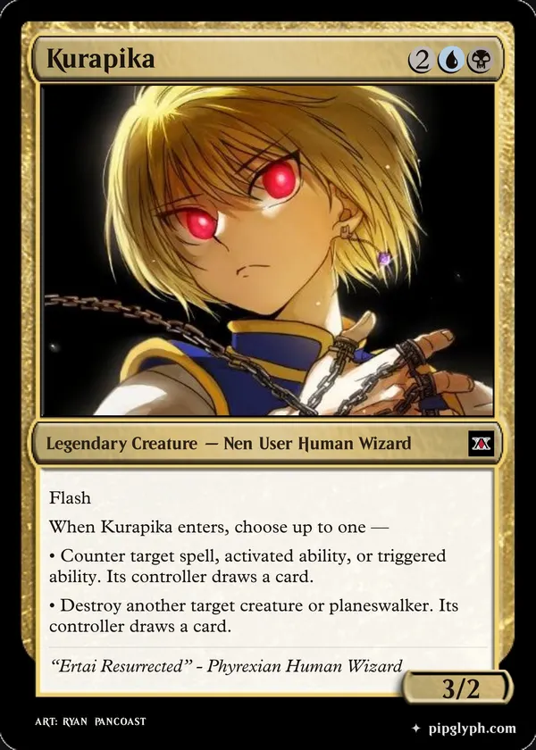 Kurapika — custom MTG-style creature, rare rarity