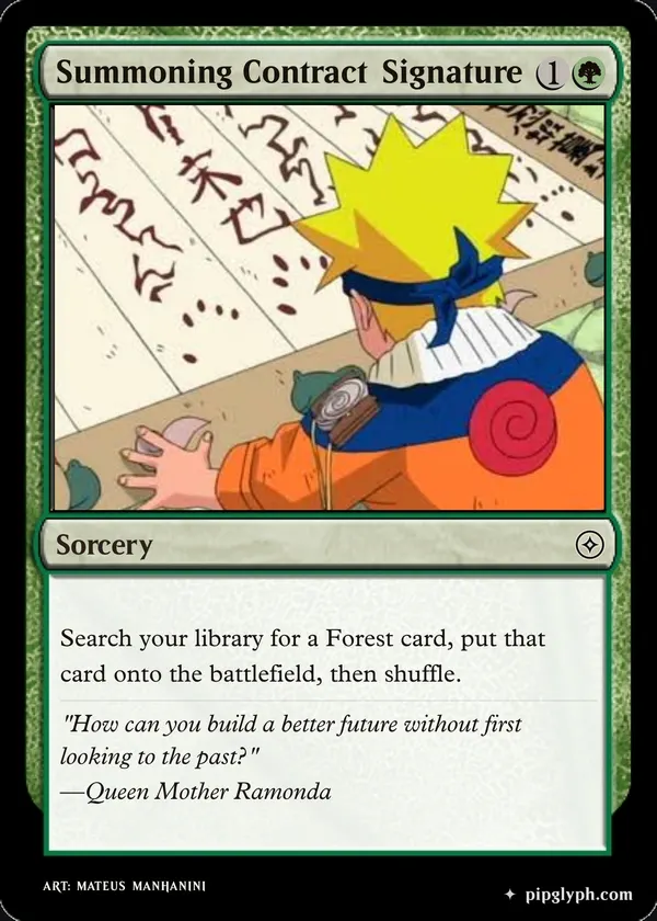 Summoning Contract Signature — custom MTG-style sorcery, common rarity