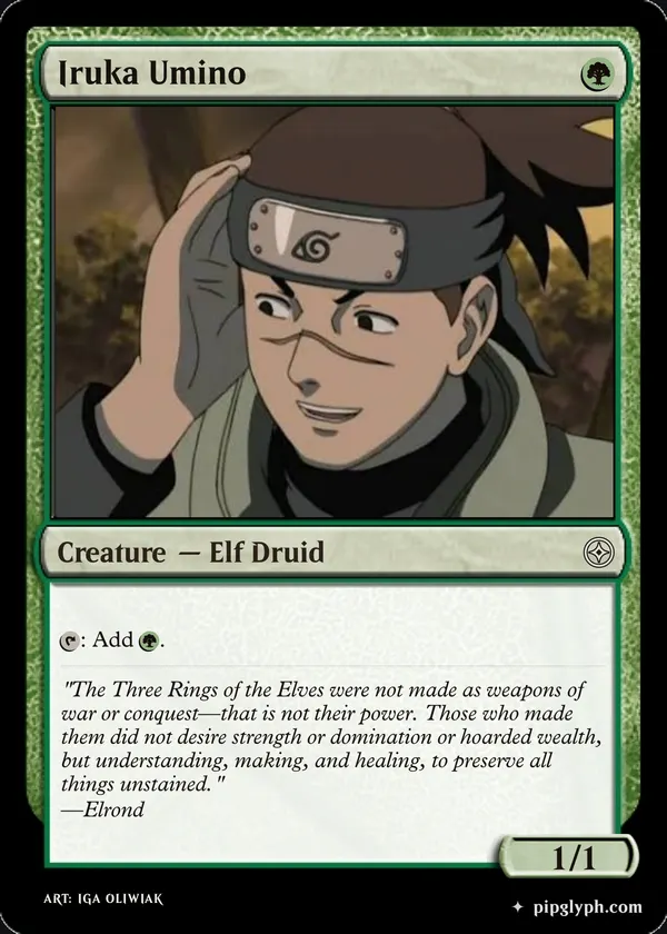 Iruka Umino — custom MTG-style creature, common rarity