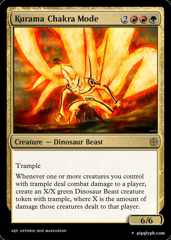 Kurama Chakra Mode — custom MTG-style creature, rare rarity