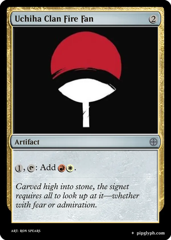 Uchiha Clan Fire Fan — custom MTG-style artifact, uncommon rarity