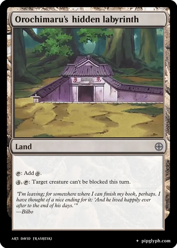 Orochimaru's hidden labyrinth — custom MTG-style land, uncommon rarity