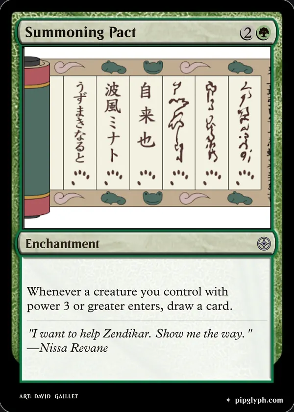 Summoning Pact — custom MTG-style enchantment, uncommon rarity