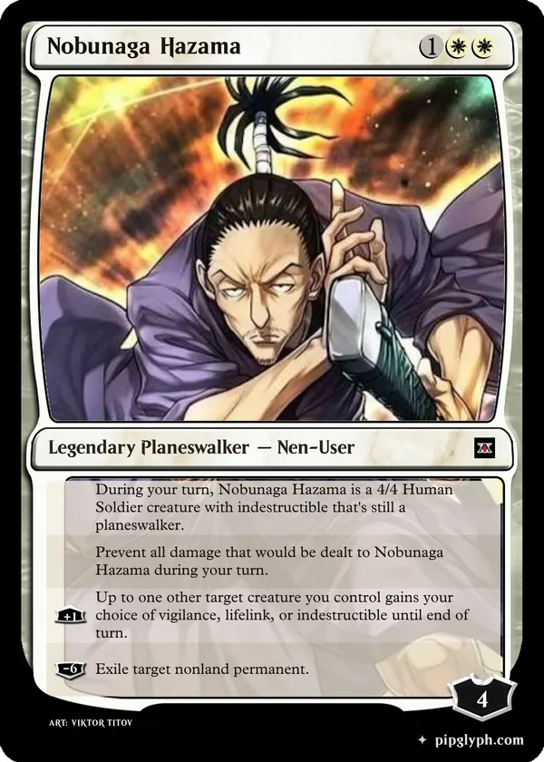 Nobunaga Hazama — custom MTG-style planeswalker, mythic rarity