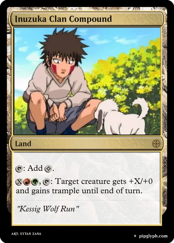 Inuzuka Clan Compound — custom MTG-style land, rare rarity