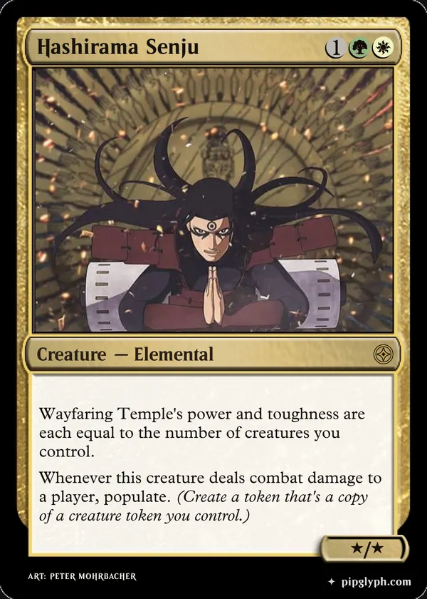 Hashirama Senju — custom MTG-style creature, rare rarity
