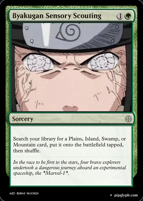 Byakugan Sensory Scouting — custom MTG-style sorcery, common rarity