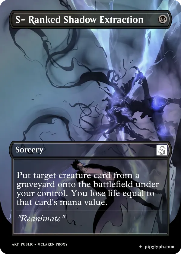 S- Ranked Shadow Extraction — custom MTG-style sorcery, rare rarity