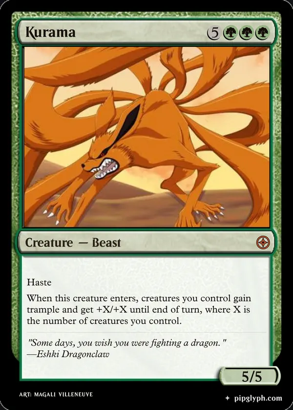 Kurama — custom MTG-style creature, mythic rarity