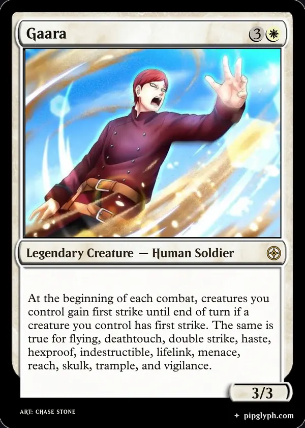 Gaara — custom MTG-style creature, rare rarity