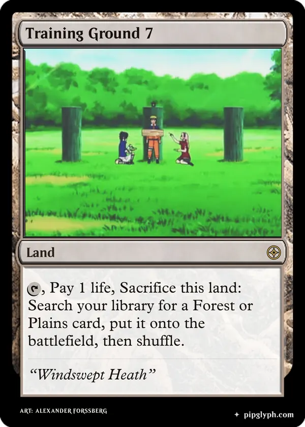 Training Ground 7 — custom MTG-style land, rare rarity