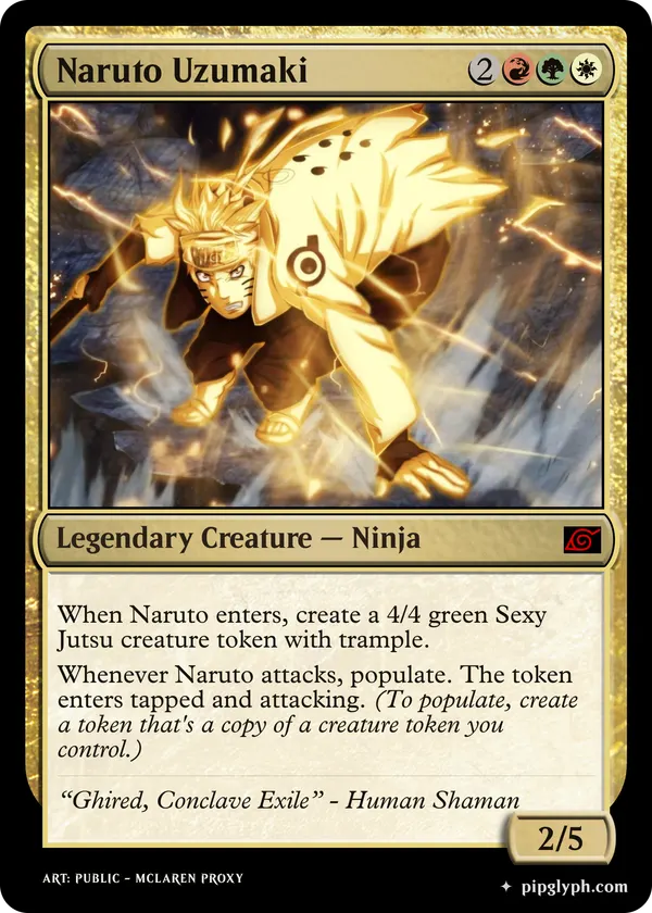 Naruto Uzumaki — custom MTG-style creature, mythic rarity