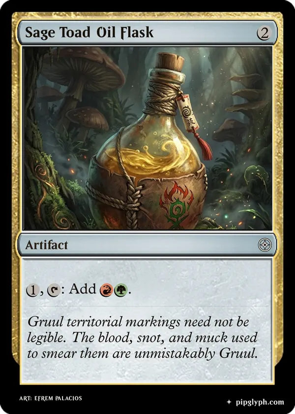 Sage Toad Oil Flask — custom MTG-style artifact, common rarity