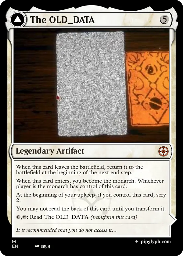 The OLD_DATA — custom MTG-style creature, mythic rarity