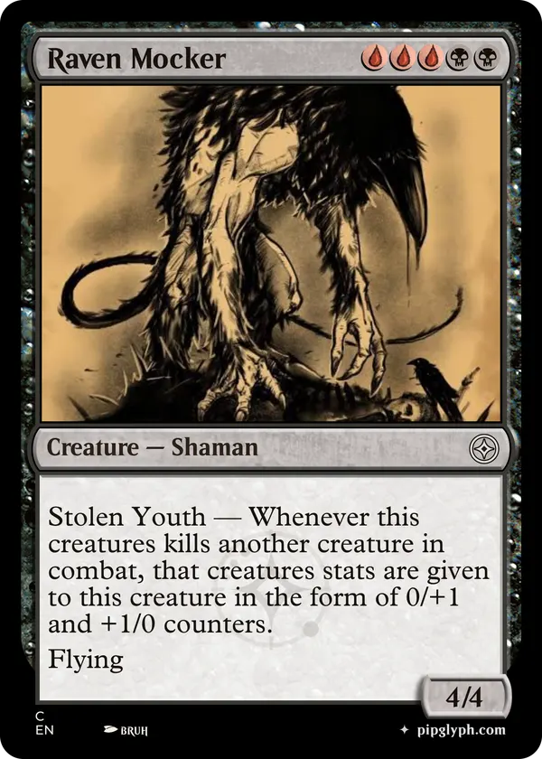 Raven Mocker — custom MTG-style creature, common rarity
