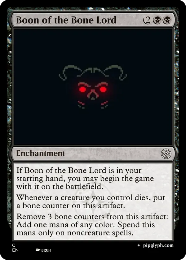Boon of the Bone Lord — custom MTG-style enchantment, common rarity