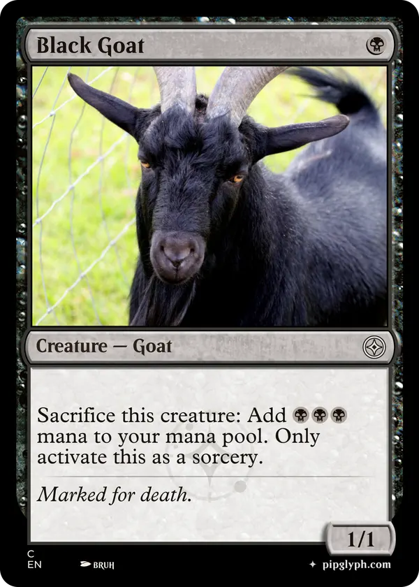 Black Goat — custom MTG-style creature, common rarity