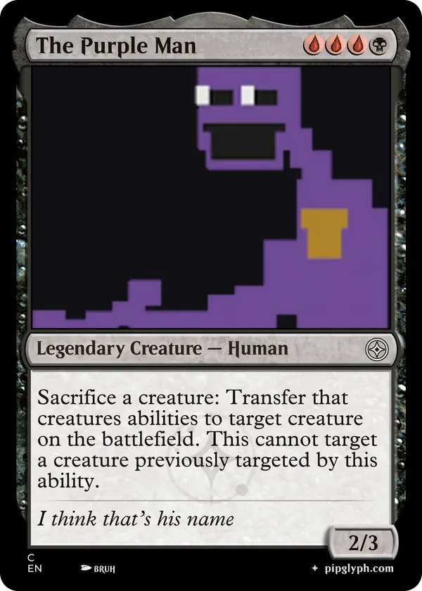 The Purple Man — custom MTG-style creature, common rarity