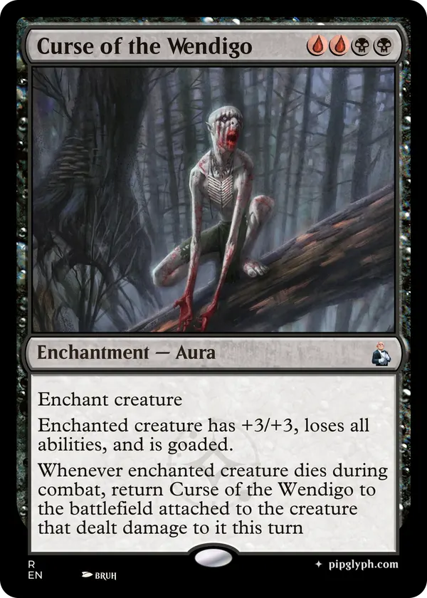Curse of the Wendigo — custom MTG-style enchantment, rare rarity