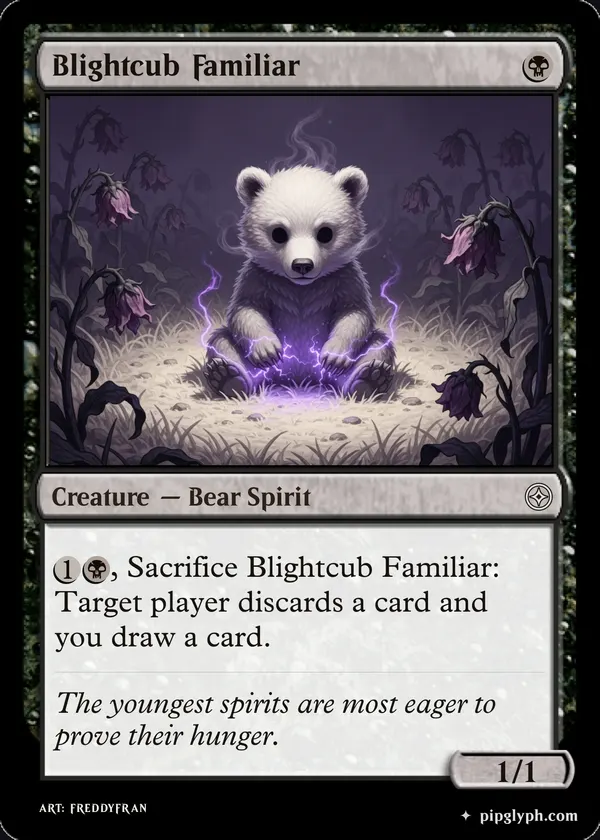 Blightcub Familiar — custom MTG-style creature, common rarity