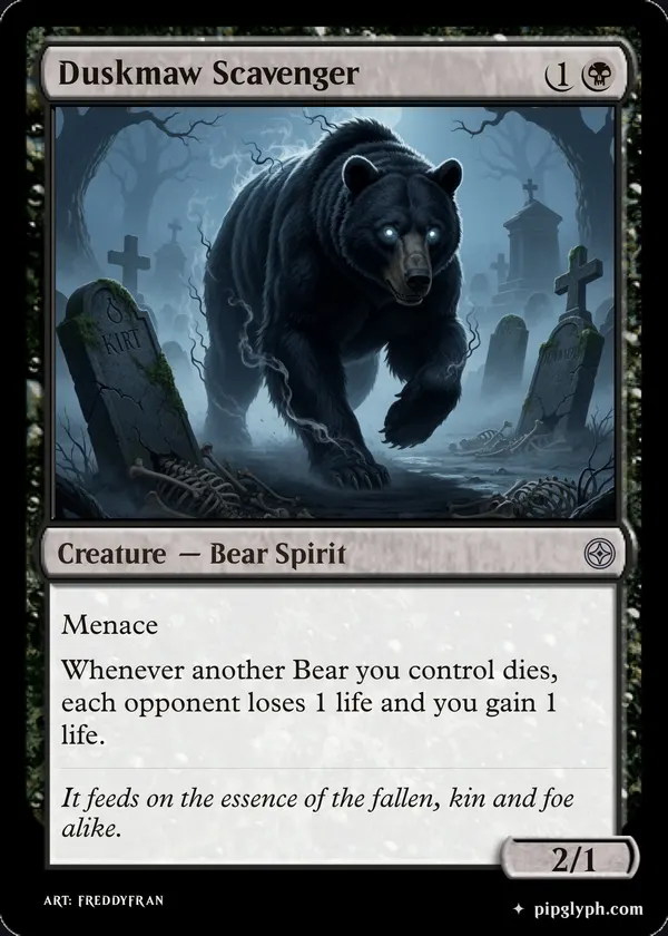Duskmaw Scavenger — custom MTG-style creature, uncommon rarity