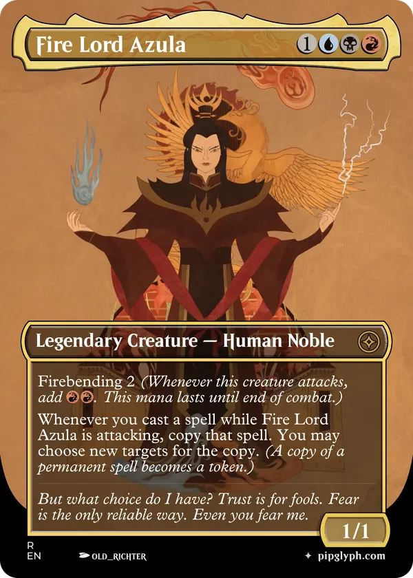 Fire Lord Azula — custom MTG-style creature, rare rarity