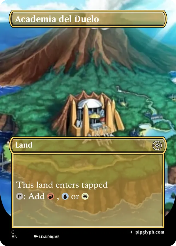 Academia del Duelo — custom MTG-style land, common rarity