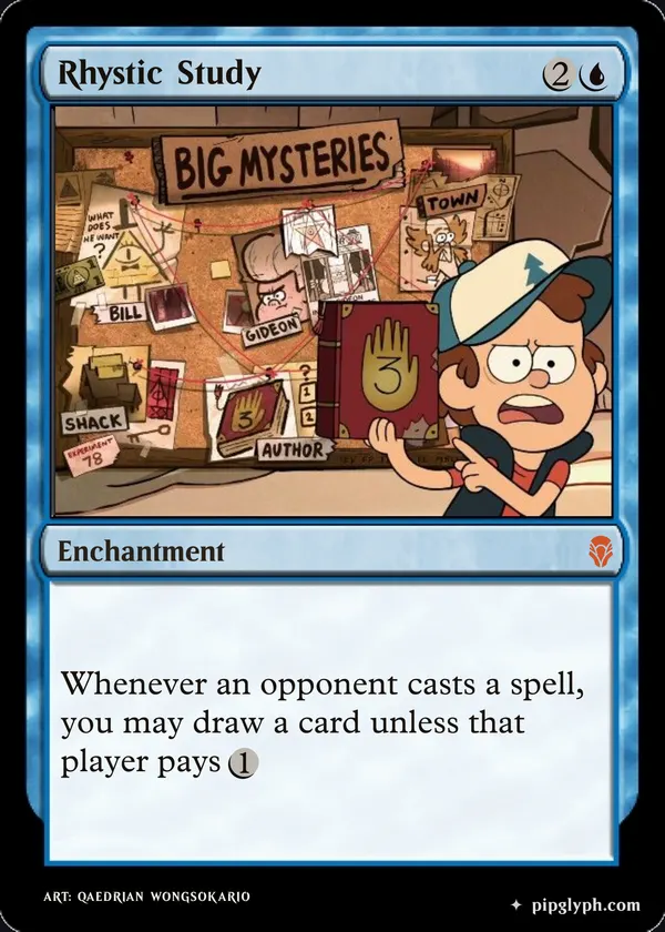 Rhystic Study — custom MTG-style enchantment, mythic rarity