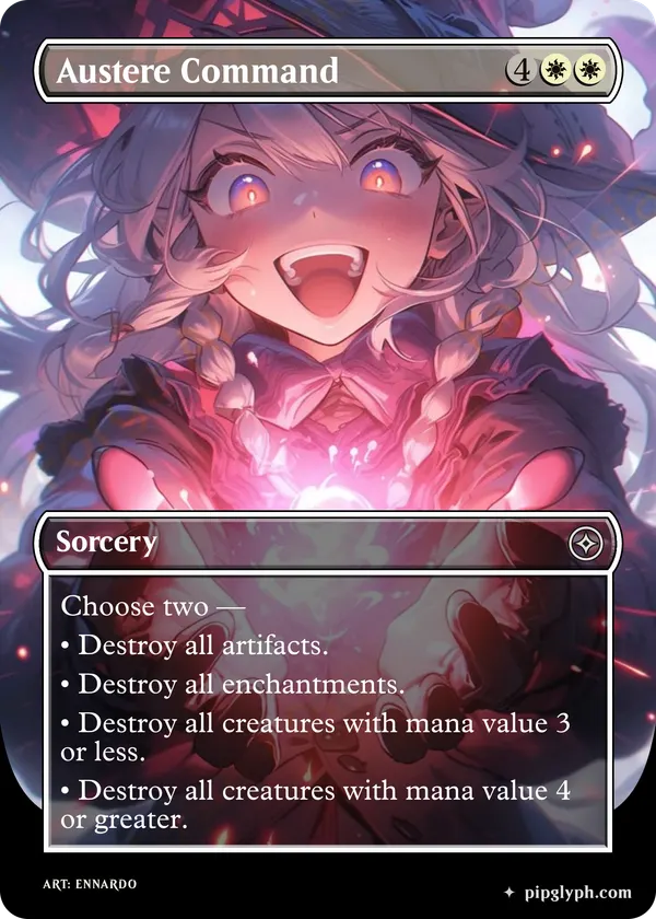 Austere Command — custom MTG-style sorcery, common rarity