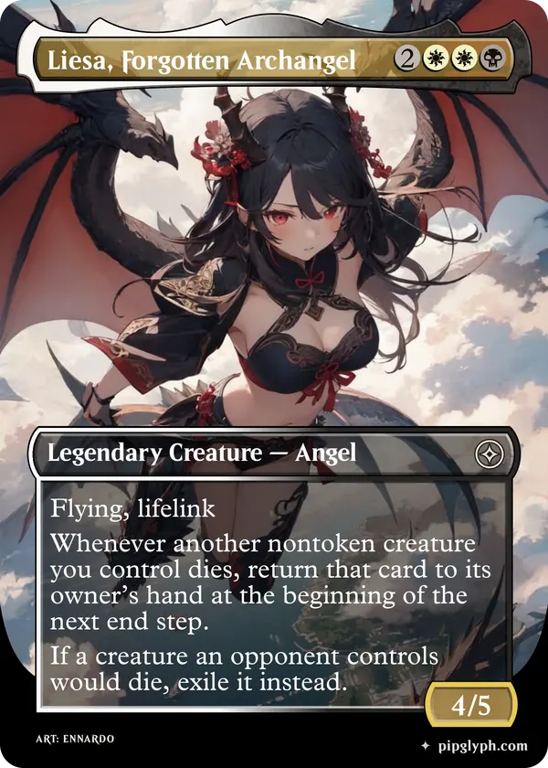 Liesa, Forgotten Archangel — custom MTG-style creature, common rarity