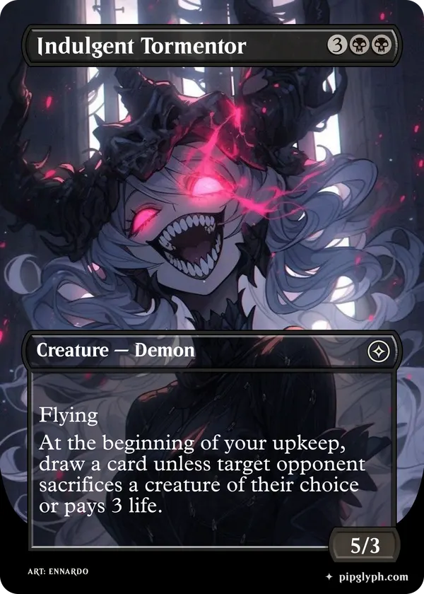 Indulgent Tormentor — custom MTG-style creature, common rarity